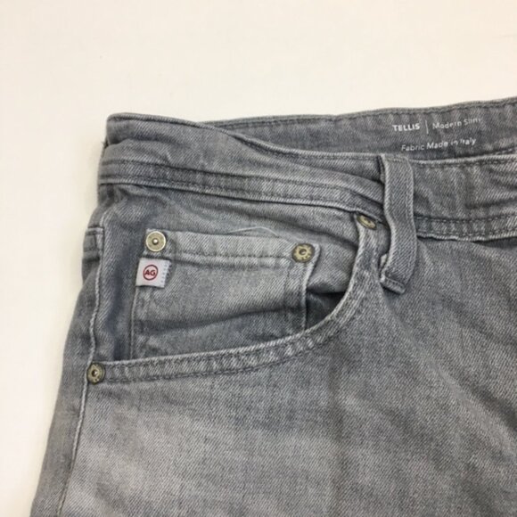 AG ADRIANO GOLDSCHMIED Gray The Tellis Modern Slim Italian Denim Jeans - Picture 7 of 15